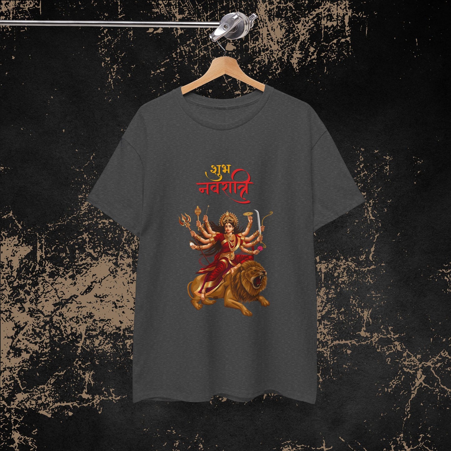 Navratri T-Shirt with Goddess Durga – Spiritual Indian Design Shirt | Hindu Festival | Boho Yoga Apparel - Göttin Durga - UNISEX