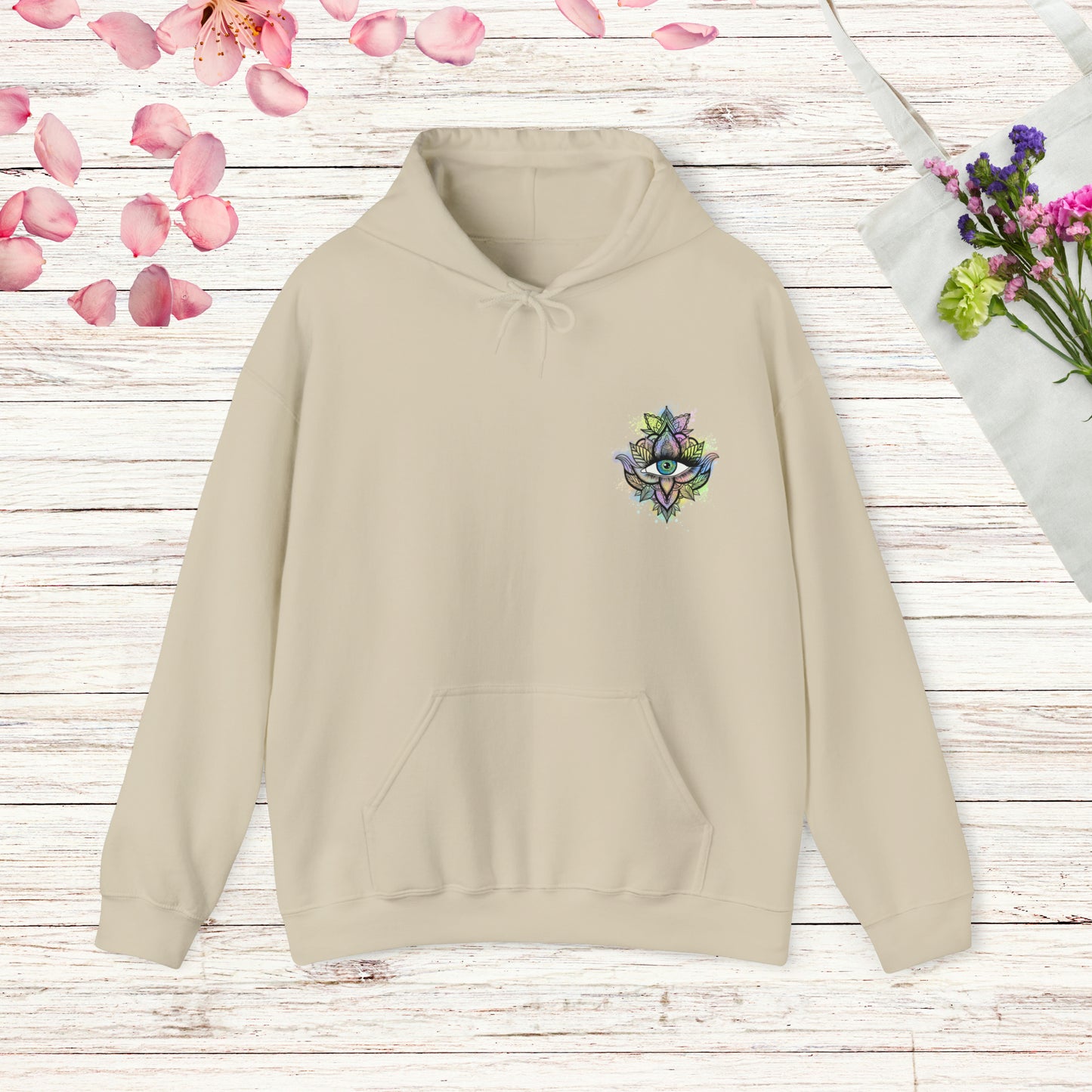 Witchy Tarot Card + all seeing eye Hoodie printed front and back! Spiritual unisex Hoodie - Allsehendes Auge - many colors