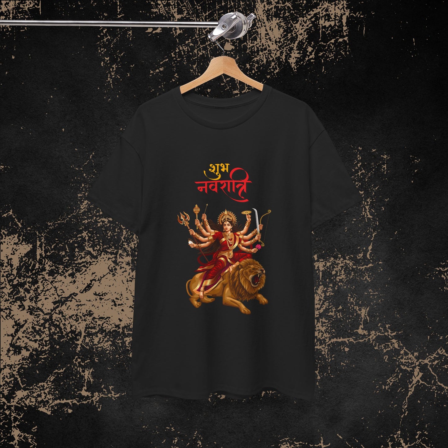 Navratri T-Shirt with Goddess Durga – Spiritual Indian Design Shirt | Hindu Festival | Boho Yoga Apparel - Göttin Durga - UNISEX