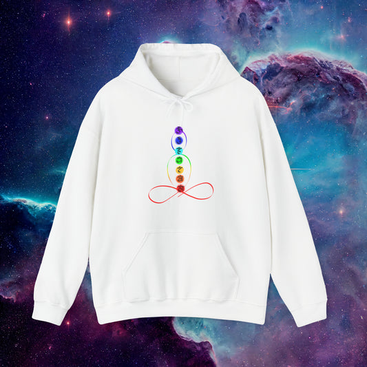 Chakra Hoodie Unisex – Spiritueller Kapuzenpullover mit Chakren Print | Oversize möglich