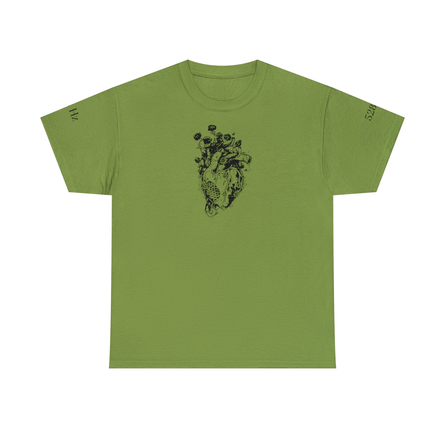 Organic Heart 528 Hz Unisex Shirt | Organisches Herz T-Shirt | Heavy Cotton Tee | Printed front and sleeves | Love Frequency |