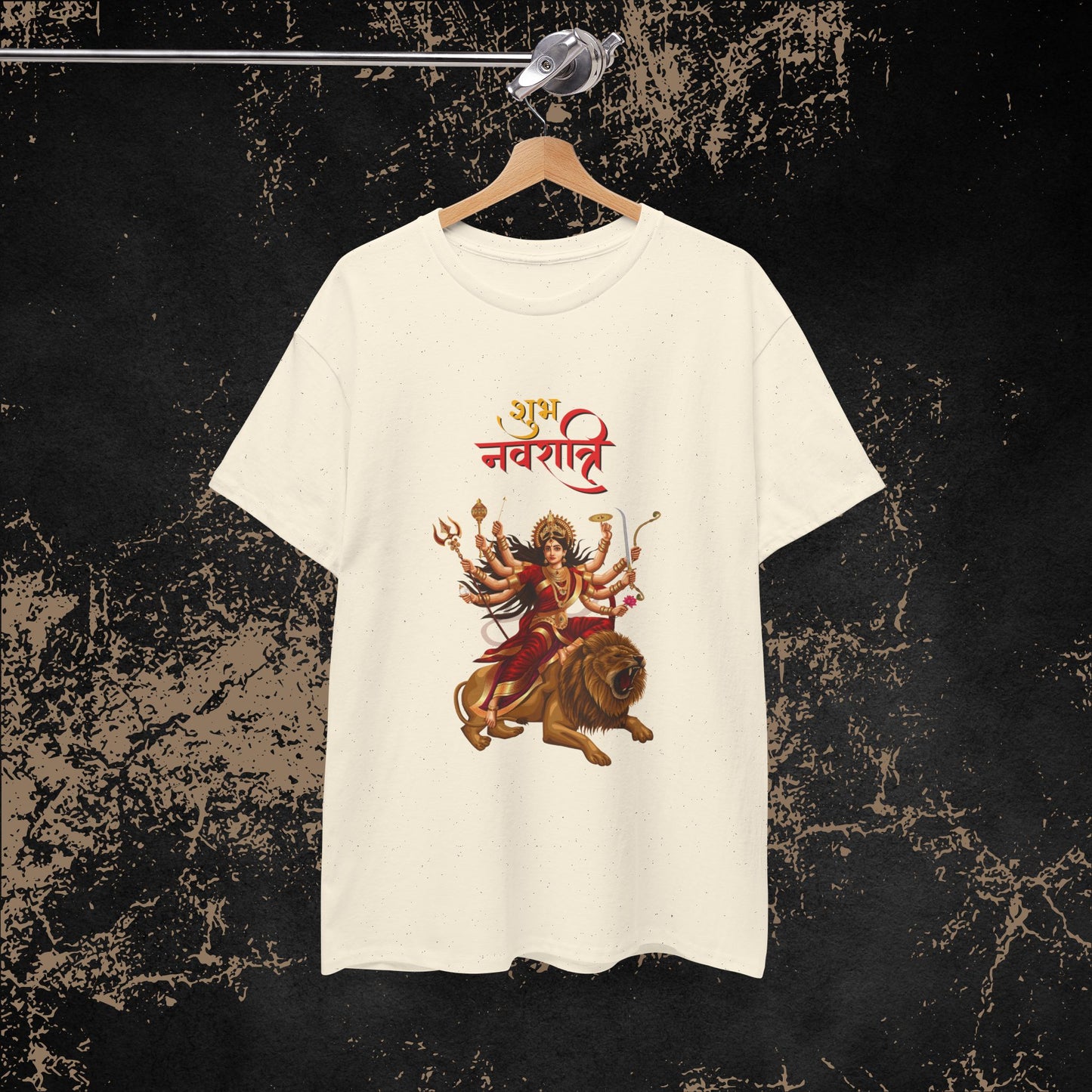 Navratri T-Shirt with Goddess Durga – Spiritual Indian Design Shirt | Hindu Festival | Boho Yoga Apparel - Göttin Durga - UNISEX