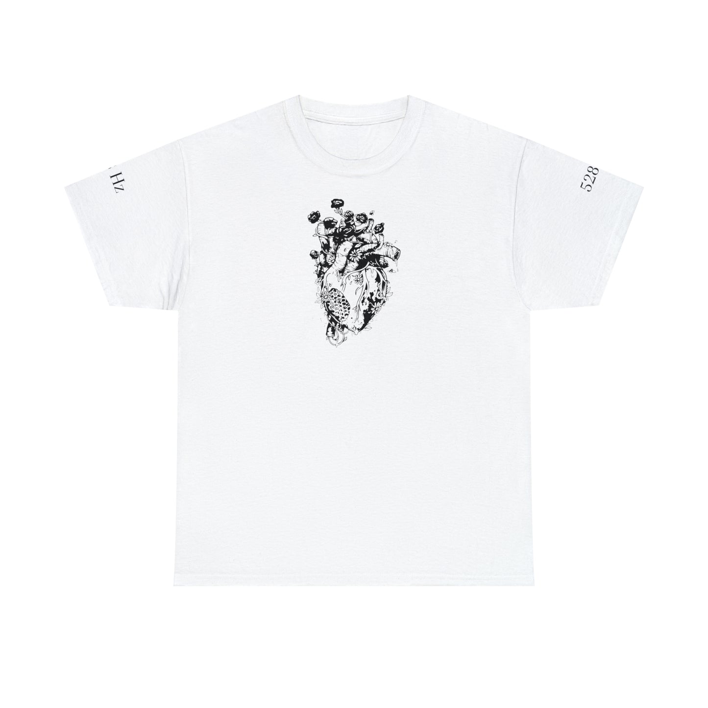 Organic Heart 528 Hz Unisex Shirt | Organisches Herz T-Shirt | Heavy Cotton Tee | Printed front and sleeves | Love Frequency |