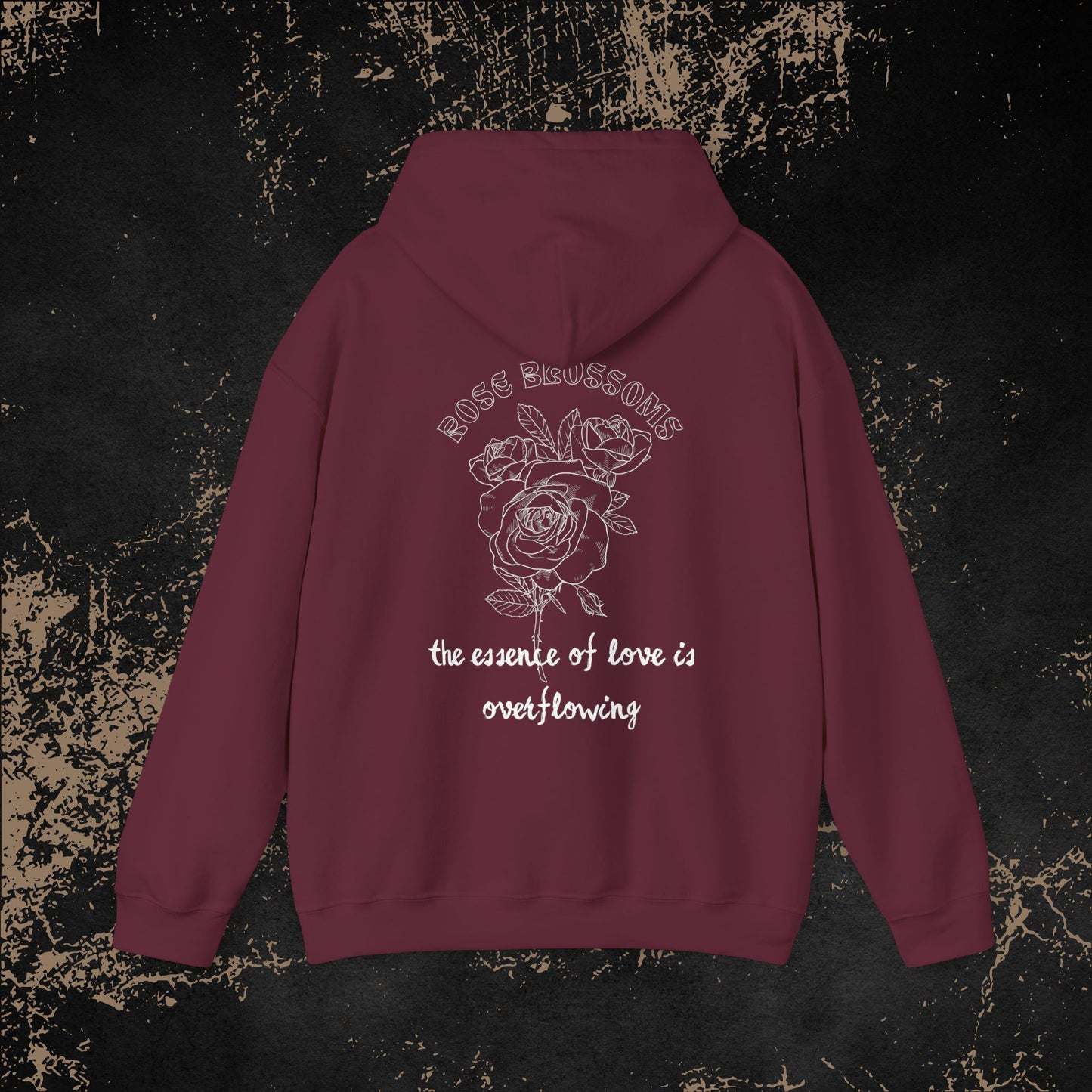 Rose Blossoms Hoodie | Our essence of love is overflowing | Unisex hooded Sweatshirt | beautiful Roses - printed front and back! - available in 4 different colors