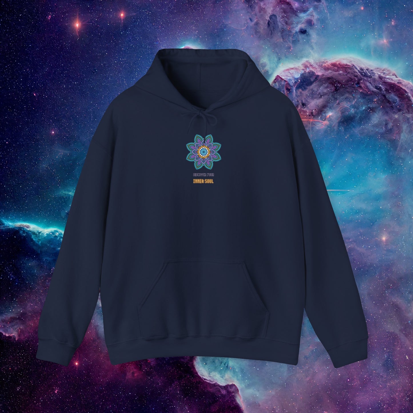 Mystischer „Discover Your Inner Soul“ Hoodie – Spiritueller Unisex Kapuzenpullover mit Mandala | Oversize möglich
