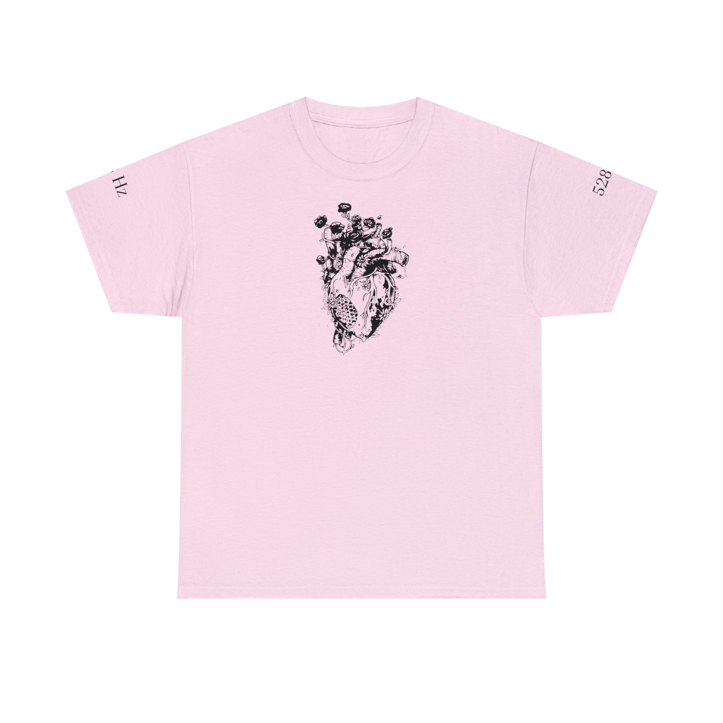 Organic Heart 528 Hz Unisex Shirt | Organisches Herz T-Shirt | Heavy Cotton Tee | Printed front and sleeves | Love Frequency |