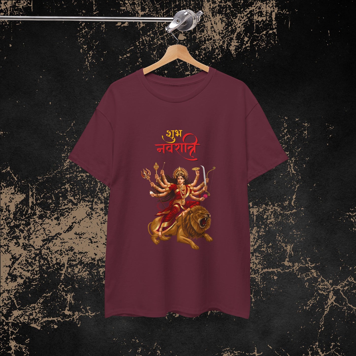 Navratri T-Shirt with Goddess Durga – Spiritual Indian Design Shirt | Hindu Festival | Boho Yoga Apparel - Göttin Durga - UNISEX
