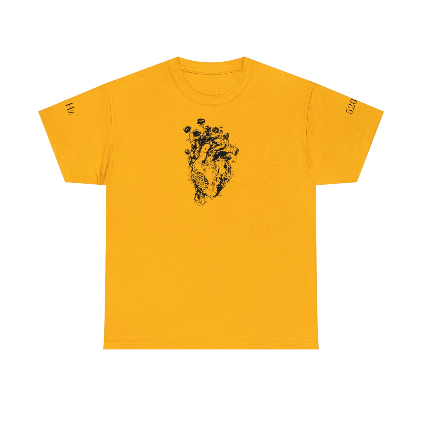 Organic Heart 528 Hz Unisex Shirt | Organisches Herz T-Shirt | Heavy Cotton Tee | Printed front and sleeves | Love Frequency |