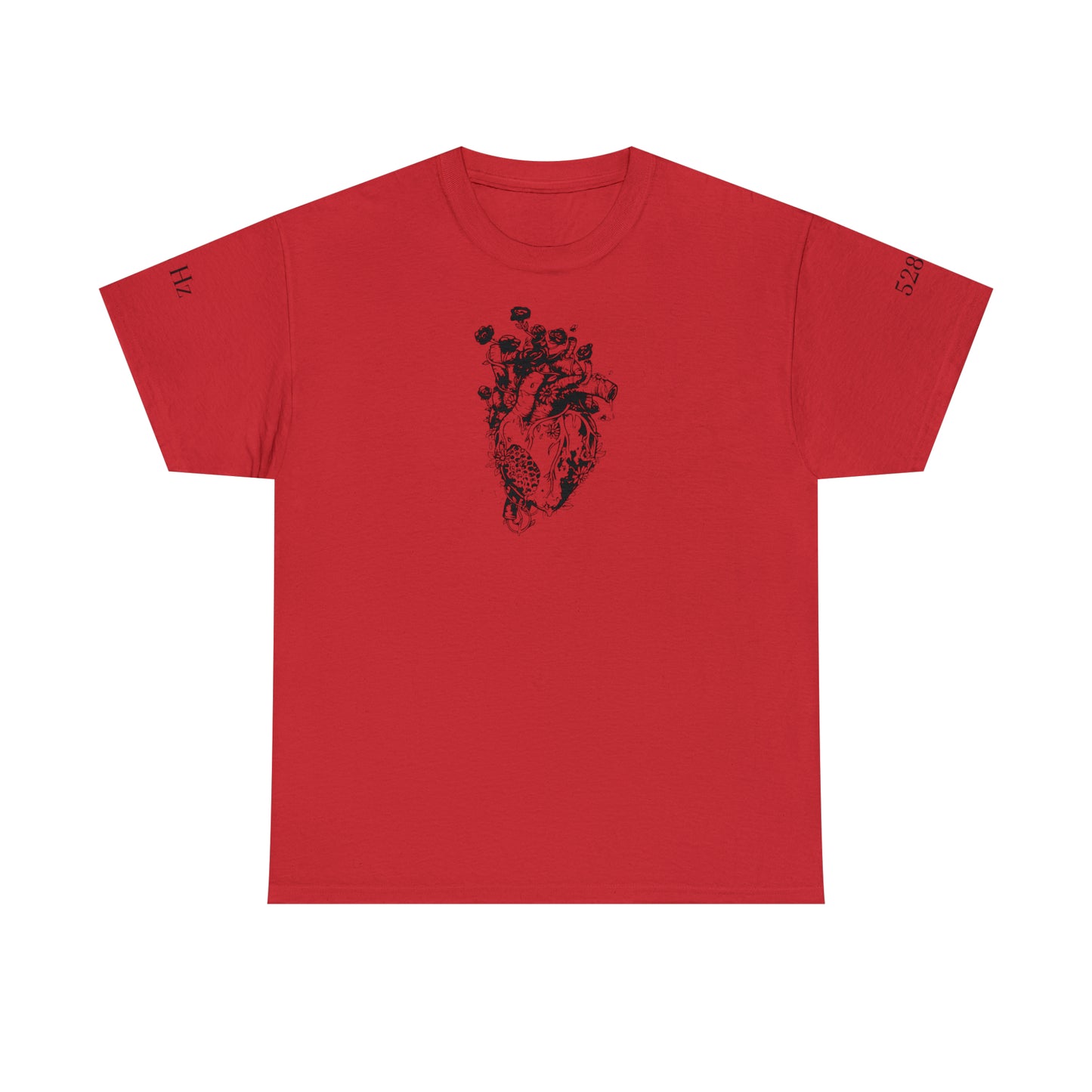 Organic Heart 528 Hz Unisex Shirt | Organisches Herz T-Shirt | Heavy Cotton Tee | Printed front and sleeves | Love Frequency |