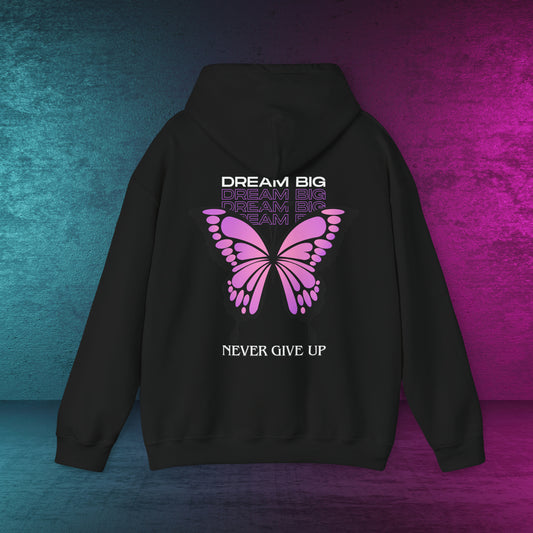 Butterfly fly away | Never give up | printed front and back different colors | Kapuzenpullover | Spiritual | Geschenk | Gift |Unisex Hooded Sweatshirt | Schmetterling