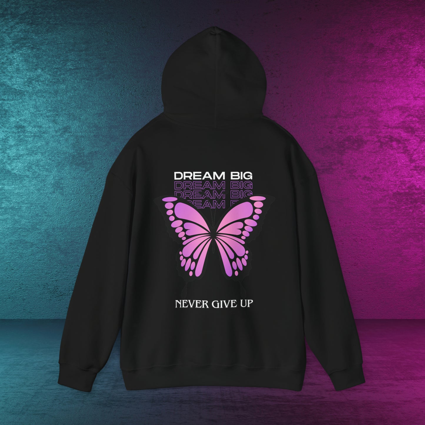 Butterfly fly away | Never give up | printed front and back different colors | Kapuzenpullover | Spiritual | Geschenk | Gift |Unisex Hooded Sweatshirt | Schmetterling