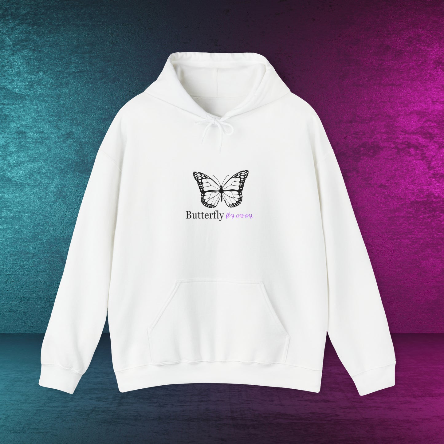 Butterfly fly away | Never give up | printed front and back different colors | Kapuzenpullover | Spiritual | Geschenk | Gift |Unisex Hooded Sweatshirt | Schmetterling