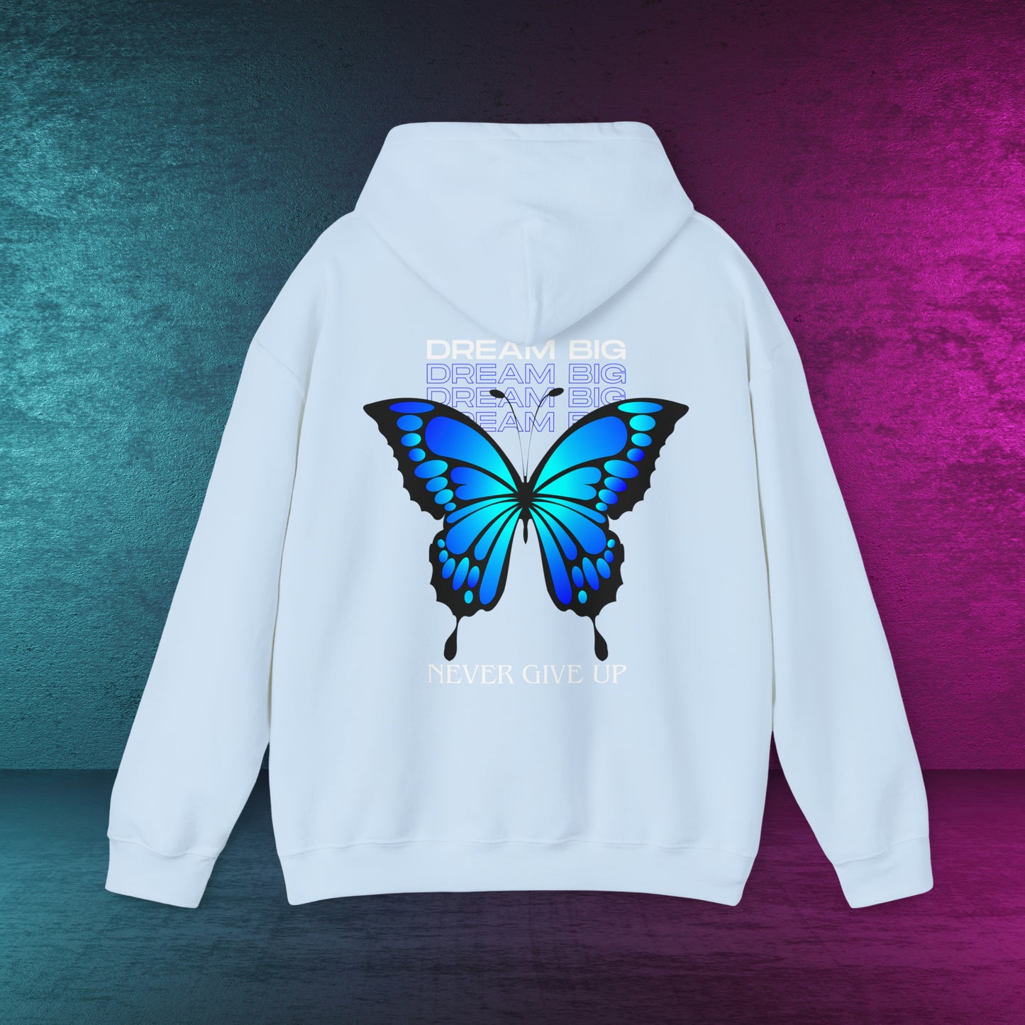 Butterfly fly away | Never give up | printed front and back different colors | Kapuzenpullover | Spiritual | Geschenk | Gift |Unisex Hooded Sweatshirt | Schmetterling