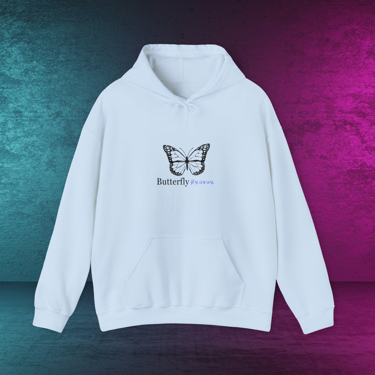 Butterfly fly away | Never give up | printed front and back different colors | Kapuzenpullover | Spiritual | Geschenk | Gift |Unisex Hooded Sweatshirt | Schmetterling