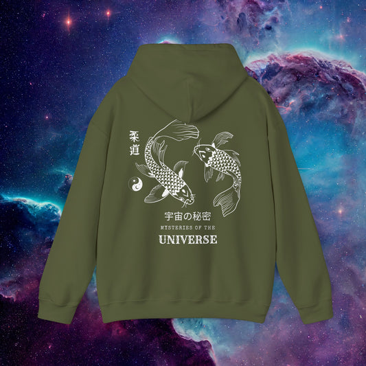Mystical Koi Fish Spiritual Unisex Hoodie - printed back - Universe - Koi T-Shirt - Japanese
