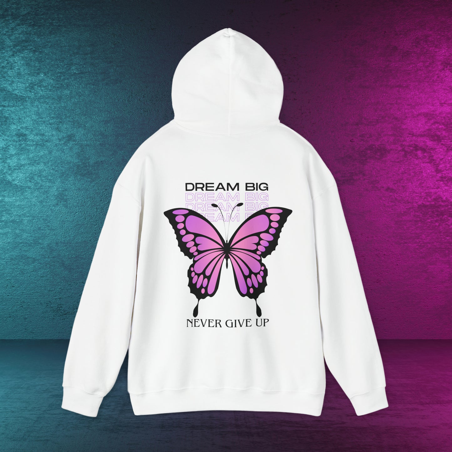 Butterfly fly away | Never give up | printed front and back different colors | Kapuzenpullover | Spiritual | Geschenk | Gift |Unisex Hooded Sweatshirt | Schmetterling