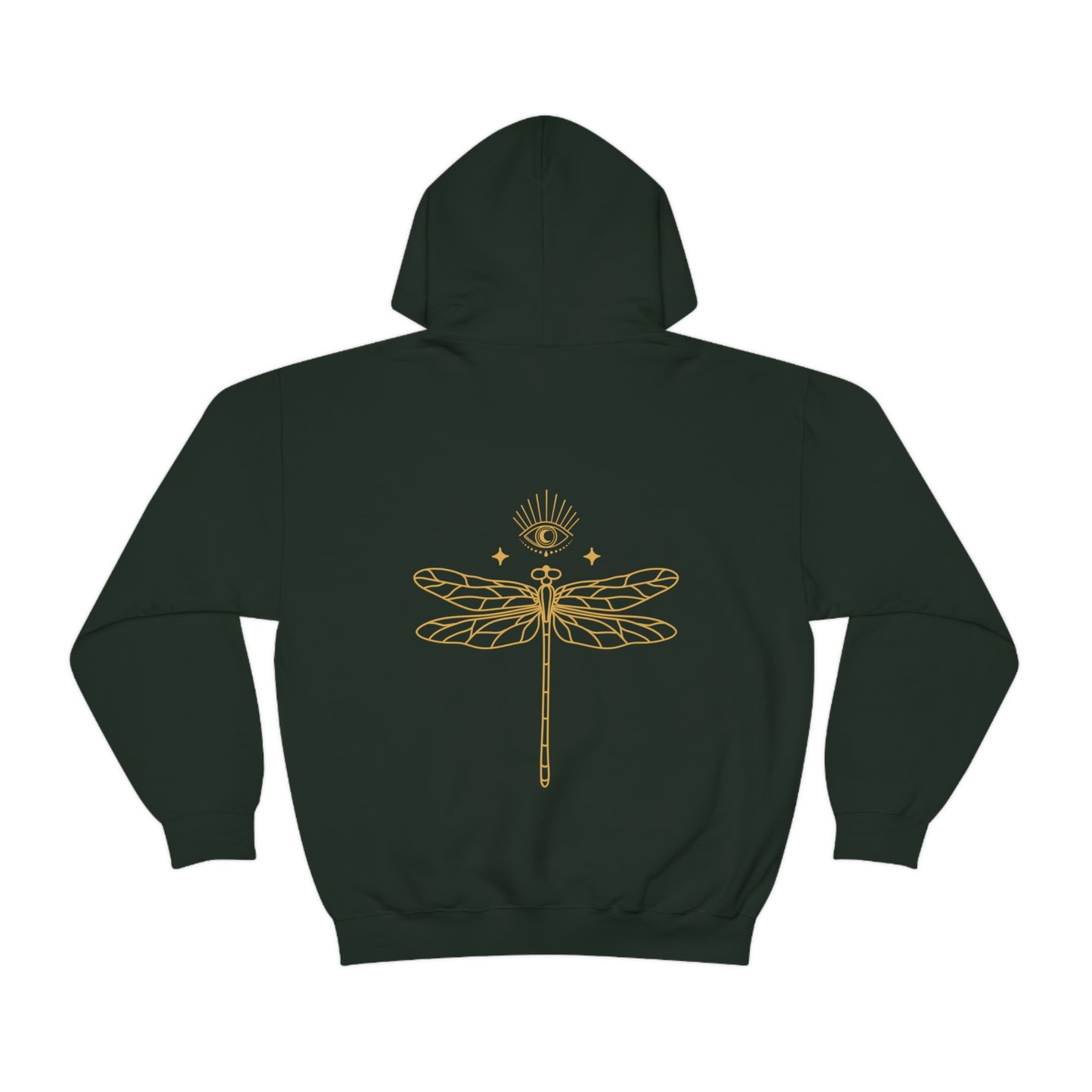 Dragon Fly All-Seeing Eye Hoodie, Spiritual Symbol, Printed Back, Giftidea, Unisex, Libelle, Allsehendes Auge Hooded Sweatshirt - Printed back