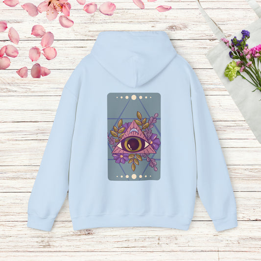 Witchy Tarot Card + all seeing eye Hoodie printed front and back! Spiritual unisex Hoodie - Allsehendes Auge - many colors