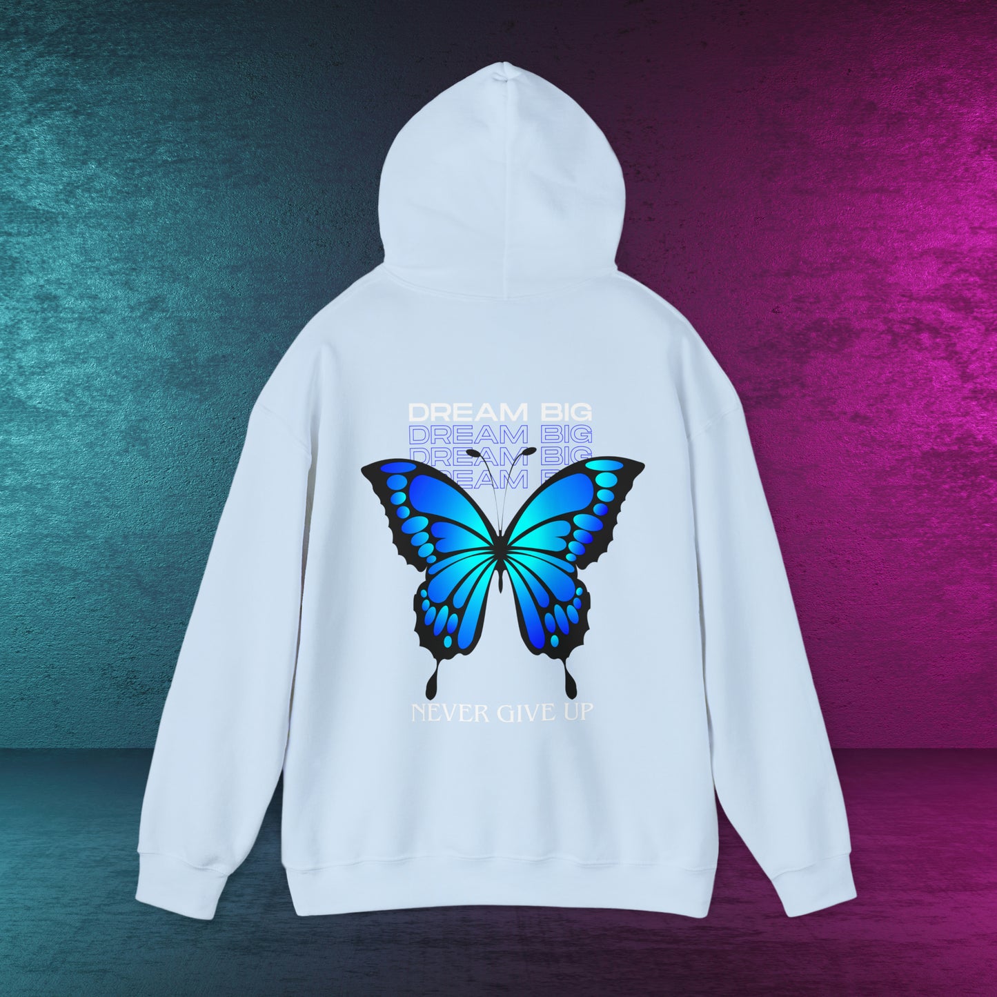 Butterfly fly away | Never give up | printed front and back different colors | Kapuzenpullover | Spiritual | Geschenk | Gift |Unisex Hooded Sweatshirt | Schmetterling