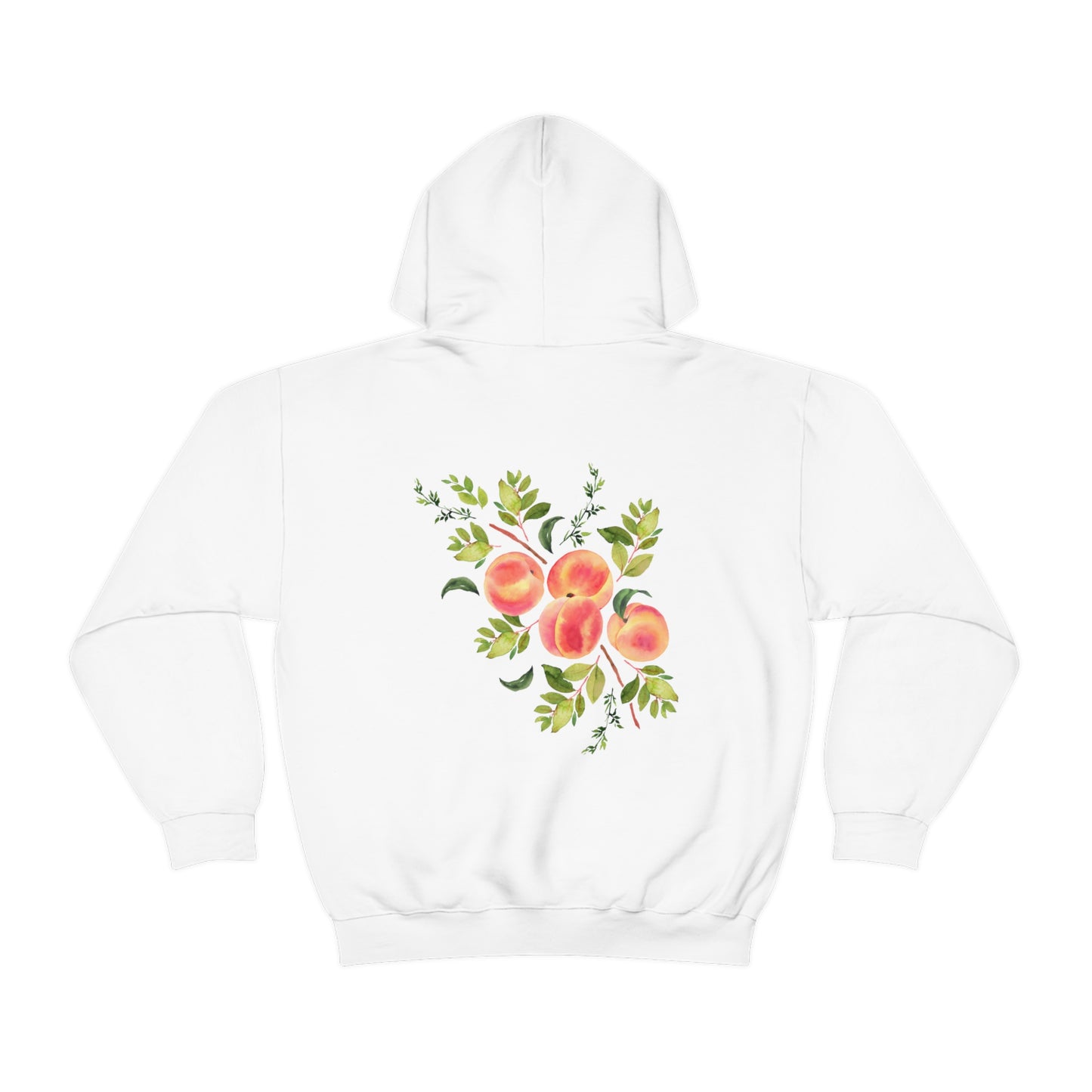 Peach Hoodie with printed front and back Unisex Heavy Blend Hooded Sweatshirt