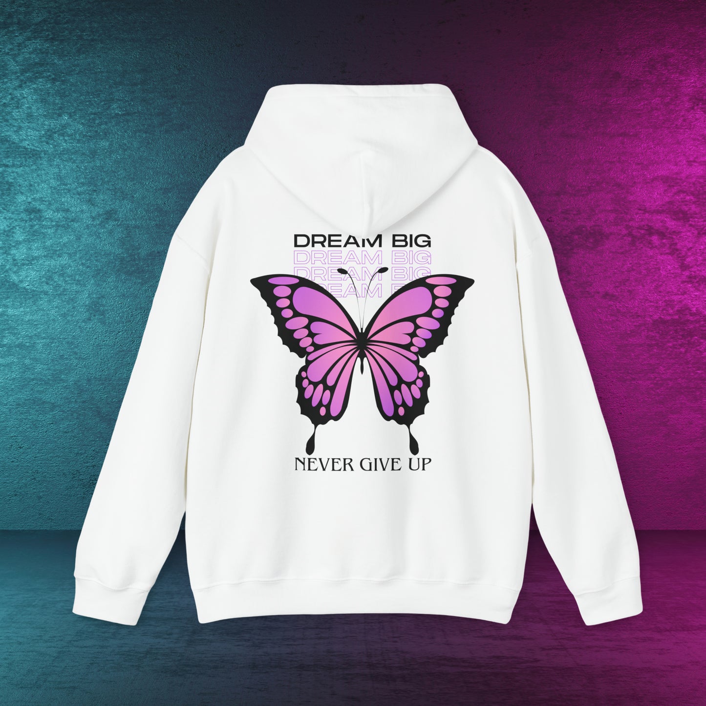 Butterfly fly away | Never give up | printed front and back different colors | Kapuzenpullover | Spiritual | Geschenk | Gift |Unisex Hooded Sweatshirt | Schmetterling