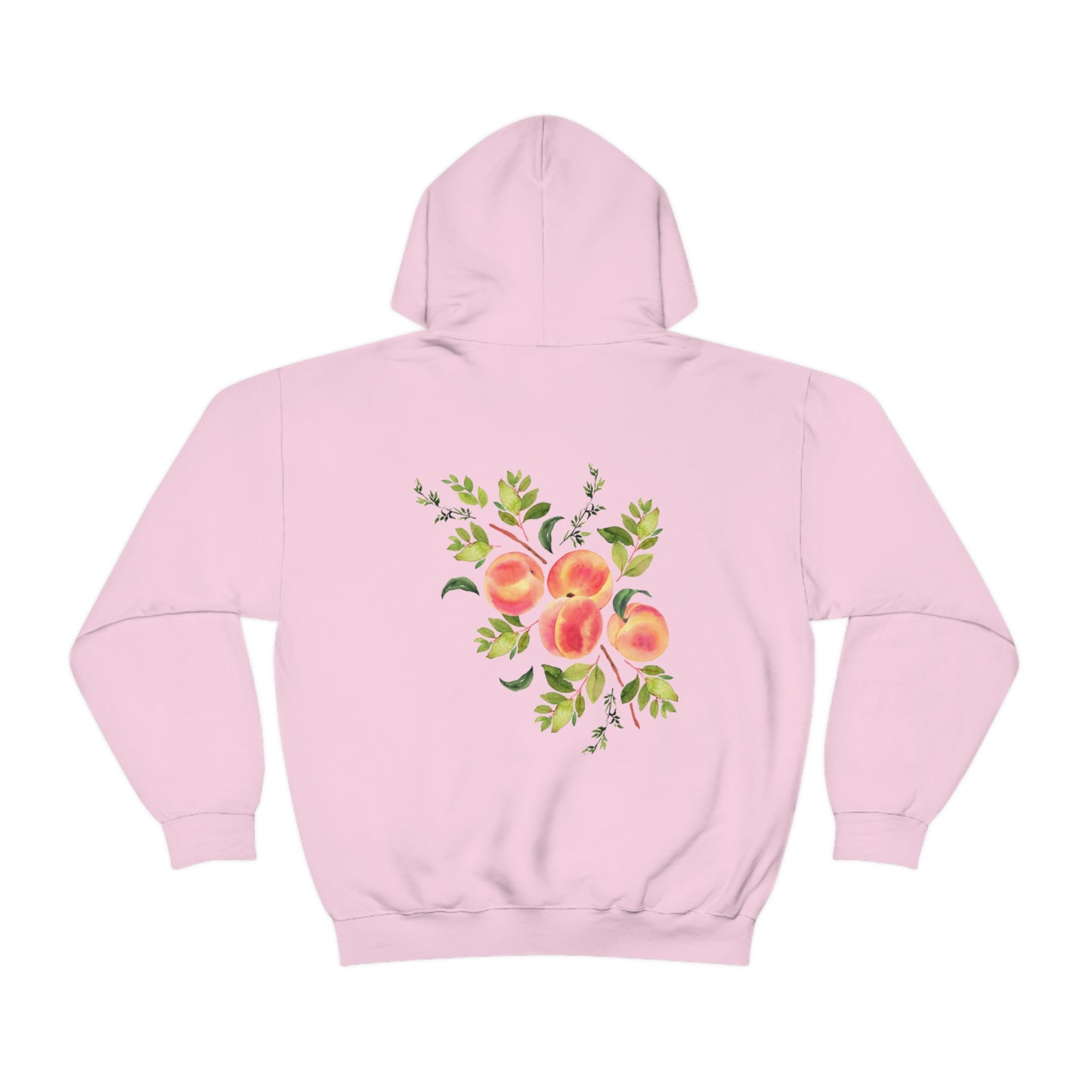 Peach Hoodie with printed front and back Unisex Heavy Blend Hooded Sweatshirt