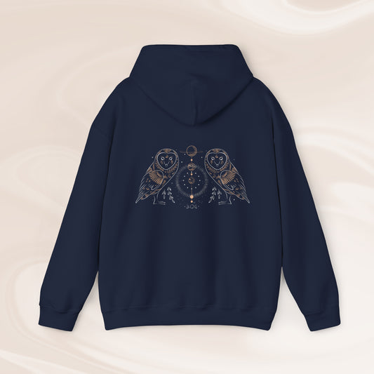 Night Owl Hoodie - Unisex - Hooded Sweatshirt - printed front and back - 3 colors! - Pullover - Kapuzenpullover - Nachteule