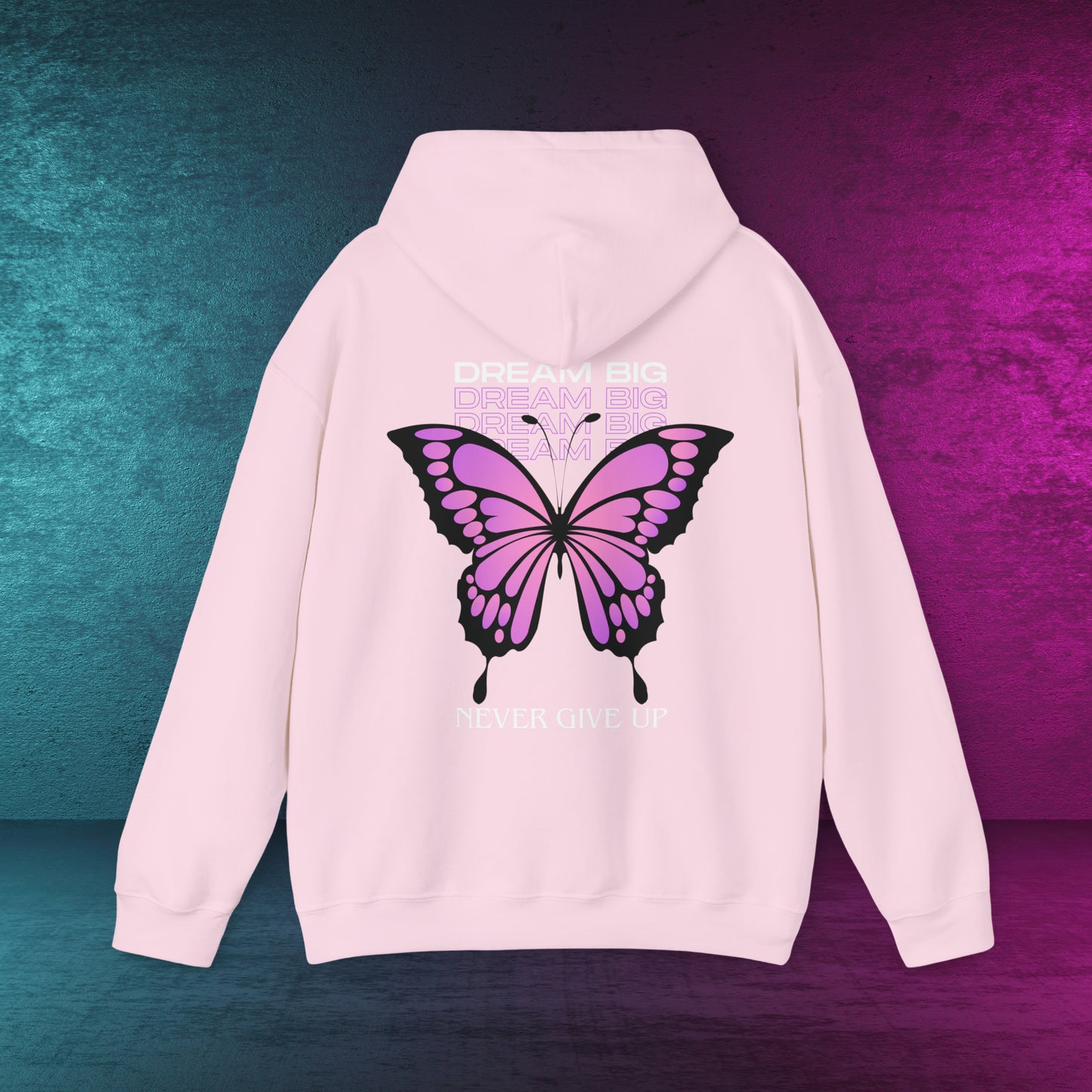 Butterfly fly away | Never give up | printed front and back different colors | Kapuzenpullover | Spiritual | Geschenk | Gift |Unisex Hooded Sweatshirt | Schmetterling