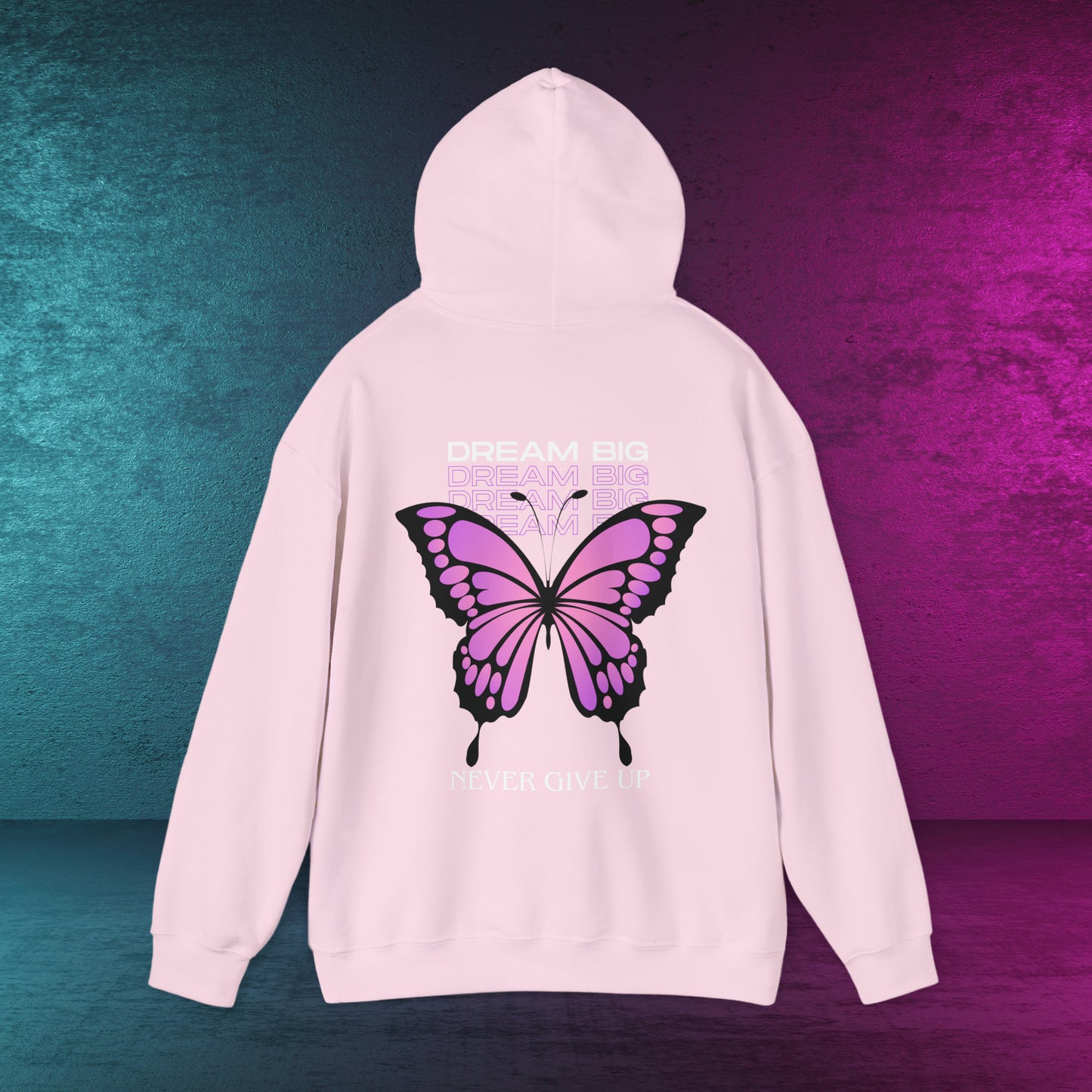 Butterfly fly away | Never give up | printed front and back different colors | Kapuzenpullover | Spiritual | Geschenk | Gift |Unisex Hooded Sweatshirt | Schmetterling