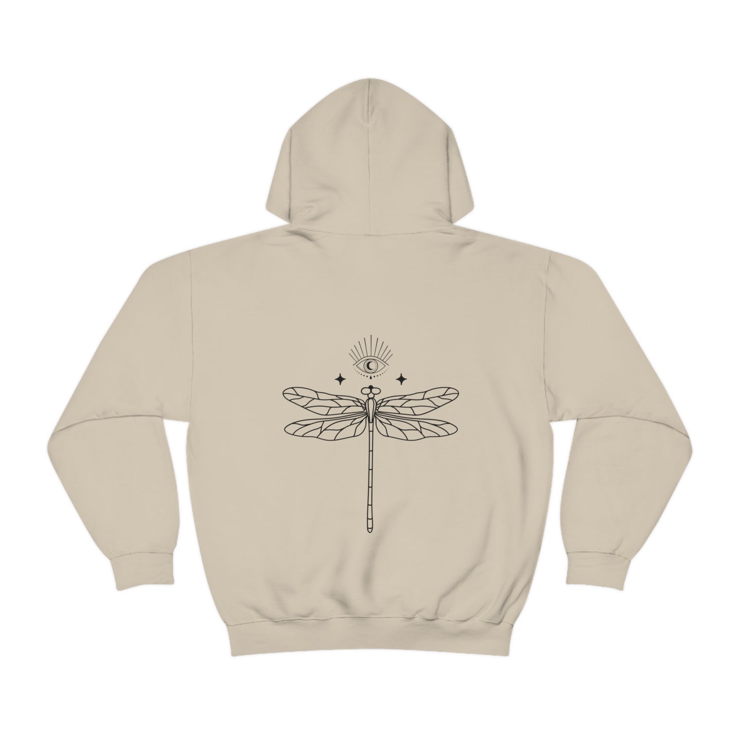 Dragon Fly All-Seeing Eye Hoodie, Spiritual Symbol, Printed Back, Giftidea, Unisex, Libelle, Allsehendes Auge Hooded Sweatshirt - Printed back