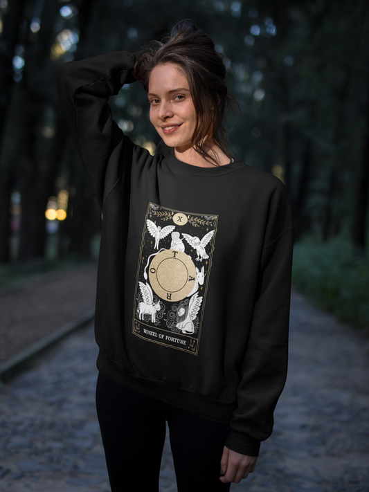 Tarot Card Sweater Unisex Heavy Blend Crewneck Sweatshirt, Spiritual & Esoteric Giftidea, Spirituelles Geschenk, Pullover, Esoterik